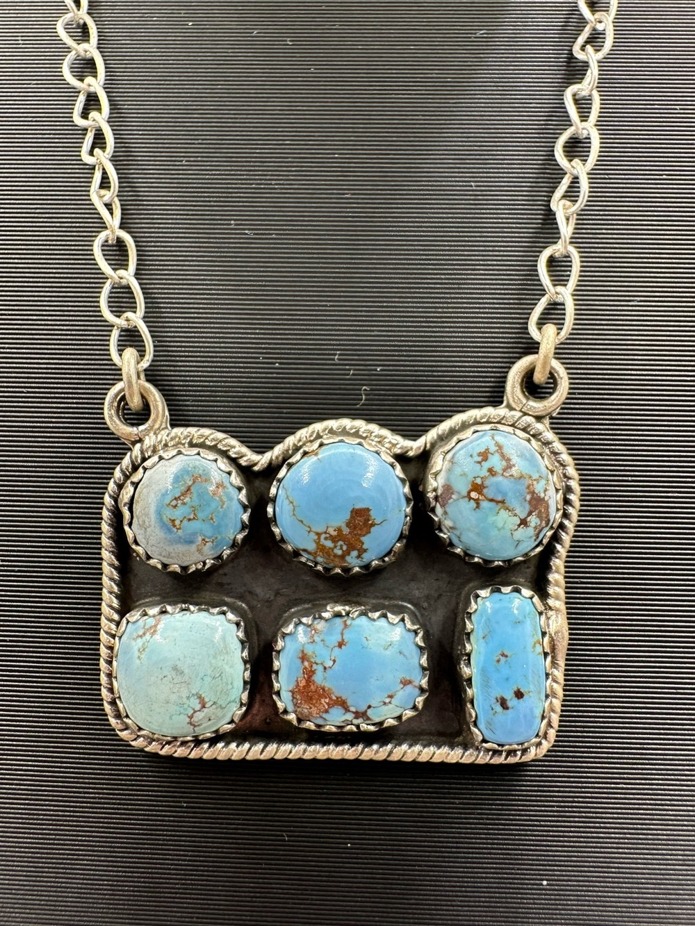 Golden Hills Turquoise Sterling Silver 925 Pendant Necklace Handmade Unique